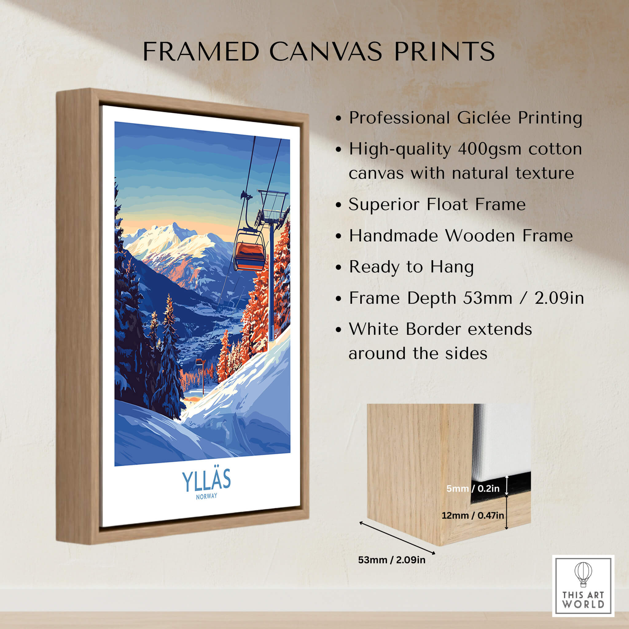 Ylläs Norway Wall Art | Ski Chairlift Landscape Print