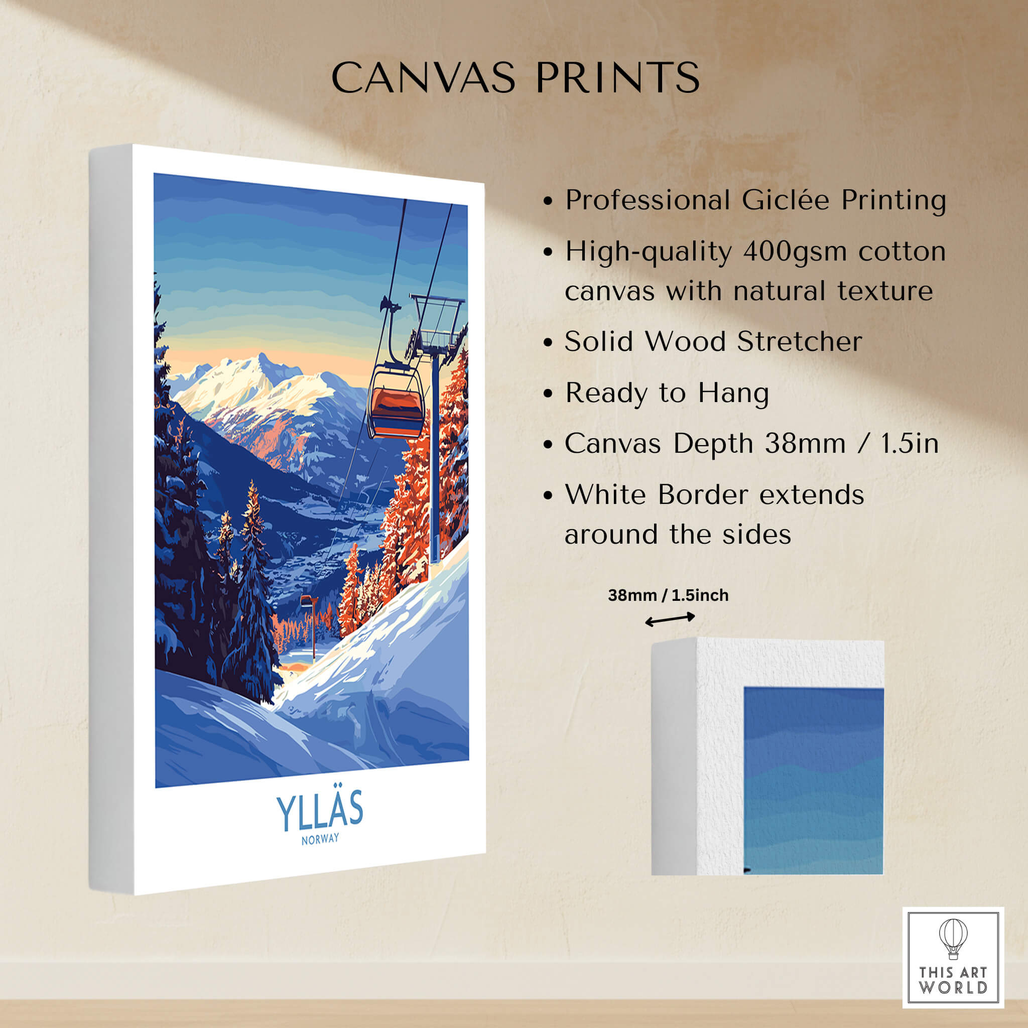 Ylläs Norway Wall Art | Ski Chairlift Landscape Print