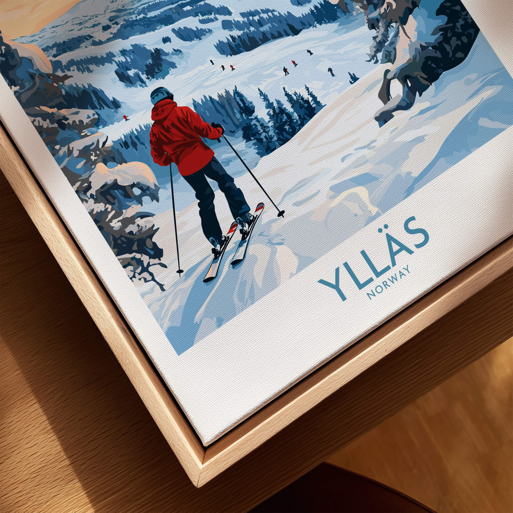 Ylläs Norway Wall Art | Skiing on Slopes Illustration