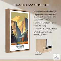 Yosemite Wall Art featuring professional giclée printing and a handmade wooden frame, ready to hang.