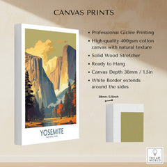 Yosemite Wall Art featuring professional Giclée printing on high-quality cotton canvas.