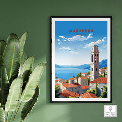 Stunning Makarska Croatia travel poster featuring charming architecture and Adriatic views.