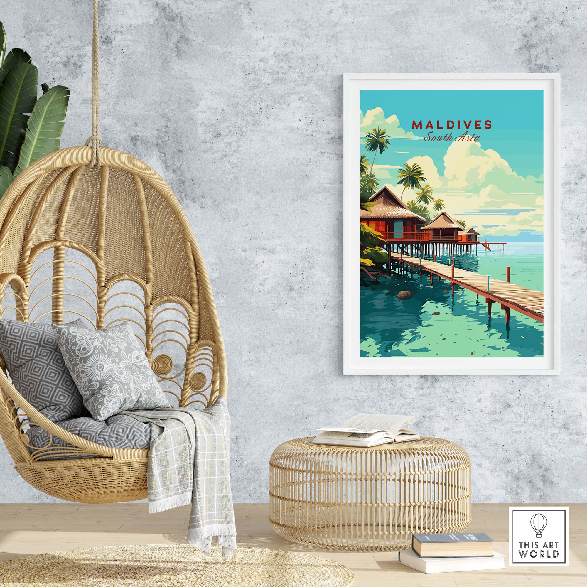 Maldives Travel Poster