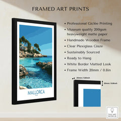 Mallorca Spain Hidden Cove Wall Art — framed print details measurements quality details