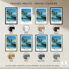 Mallorca Spain Hidden Cove Wall Art — framed print colour options