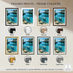 Mallorca Spain Turquoise Bay Travel Poster — framed print colour options