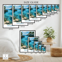 Mallorca Spain Rowing Boat Wall Art — wall art poster size guide thisartworld