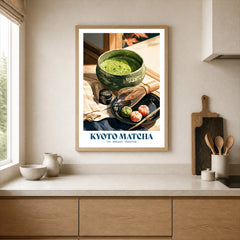 Kyoto Matcha Japanese Kitchen Wall Art - neutral kitchen single frame mockup This Art World