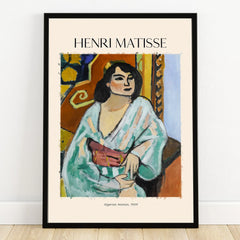 Framed Henri Matisse art print of Algerian Woman 1909 in colorful abstract style