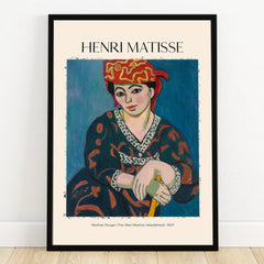 Framed Henri Matisse wall art print featuring 'Madras Rouge' painting in bold colors
