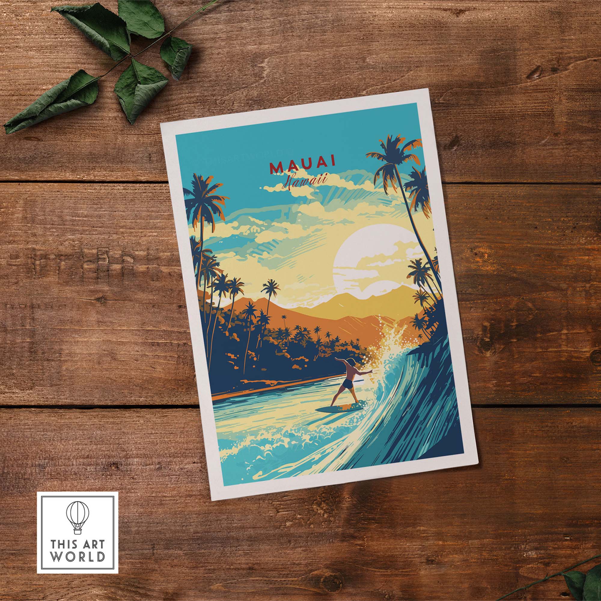 Maui Hawaii Surf Print - Vibrant Island Art – This Art World