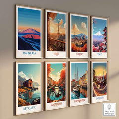 Mauna Kea Volcano Poster - Big Island Wall Art, Hawaii Travel Decor showcased among other city posters.