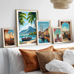 Mauritius Island Print for Home - Serene Tropical Escape Poster displayed in a stylish living room setting.