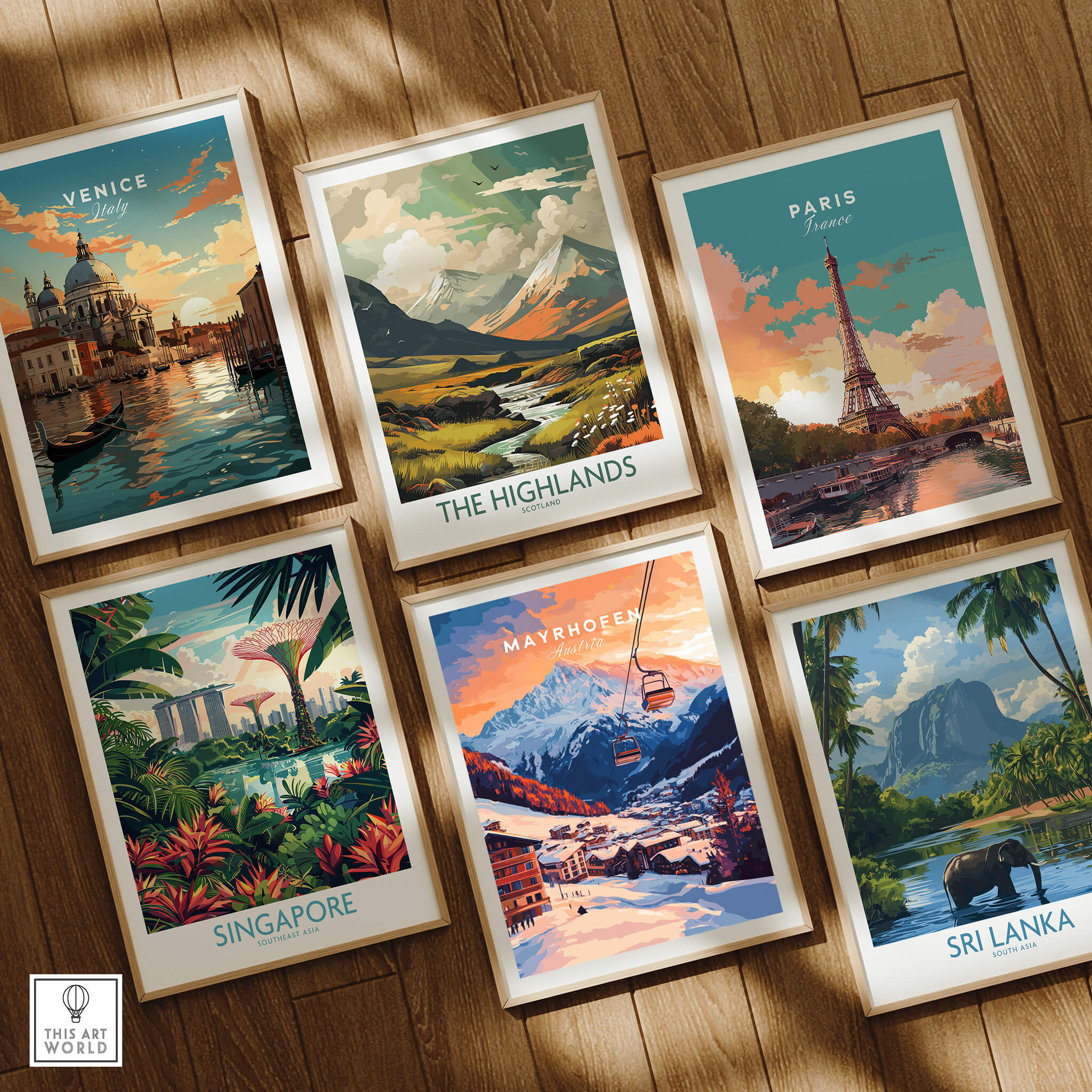 Ski Print Mayrhofen Austria showcasing stunning landscapes and ski culture in a beautifully framed art style.