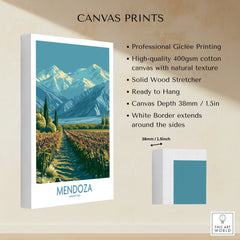 Mendoza Argentina Andes Wall Art — canvas print stretched cotton canvas details