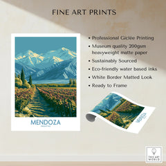 Mendoza Argentina Andes Wall Art — fine art print unframed quality details