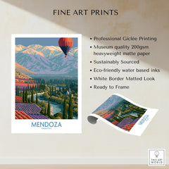 Mendoza Argentina Valley Wall Art — fine art print unframed quality details