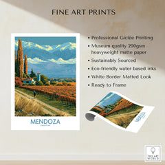 Mendoza Argentina Autumn Vines Wall Art — fine art print unframed quality details