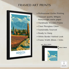 Mendoza Argentina Foothills Wall Art — framed print details measurements quality details