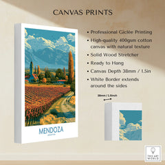 Mendoza Argentina Foothills Wall Art — canvas print stretched cotton canvas details