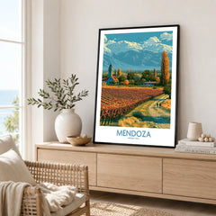 Mendoza Argentina Foothills Wall Art — framed artwork living room lifestyle setting