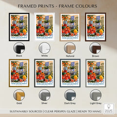 Mercado do Porto Portuguese Market Poster - framed print colour options