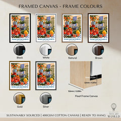 Mercado do Porto Portuguese Market Poster - framed canvas float frame colour options