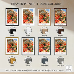 Italian Market Kitchen Wall Art - framed print colour options