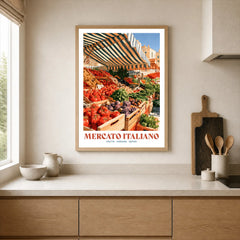 Italian Market Kitchen Wall Art - neutral kitchen single frame mockup This Art World