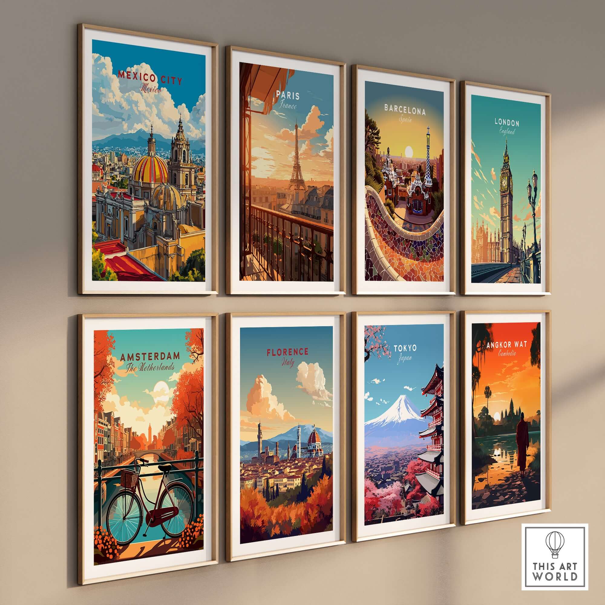 Mexico City Art Print - Cityscape Wall Poster featuring vibrant travel-inspired wall art prints.