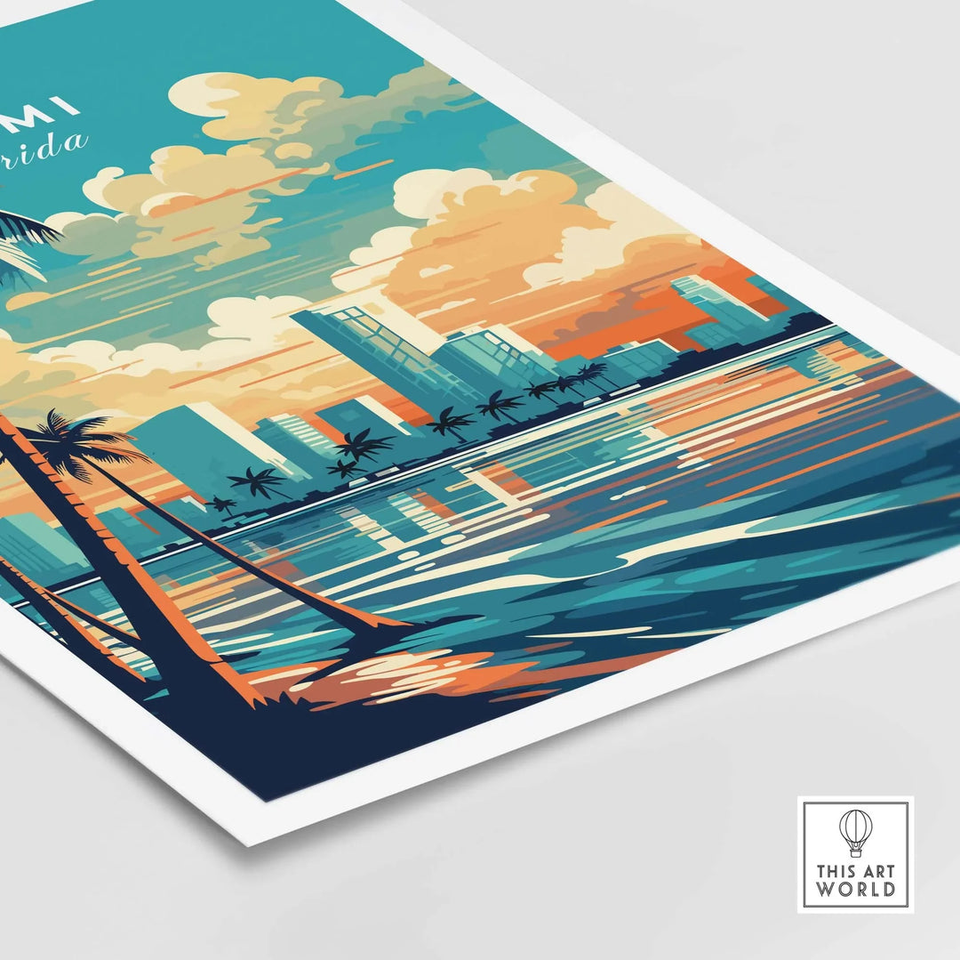 Miami Tree Posters Examples Stunning Miami Poster - Vibrant Florida Wall Art – This Art World