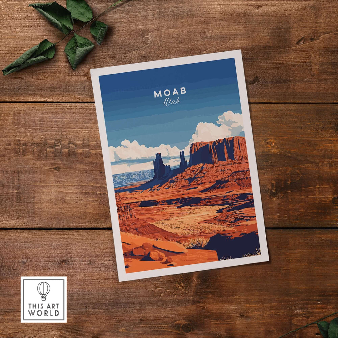 Moab Utah wall art featuring vibrant colors and stunning landscapes, perfect for nature lovers and home decor.