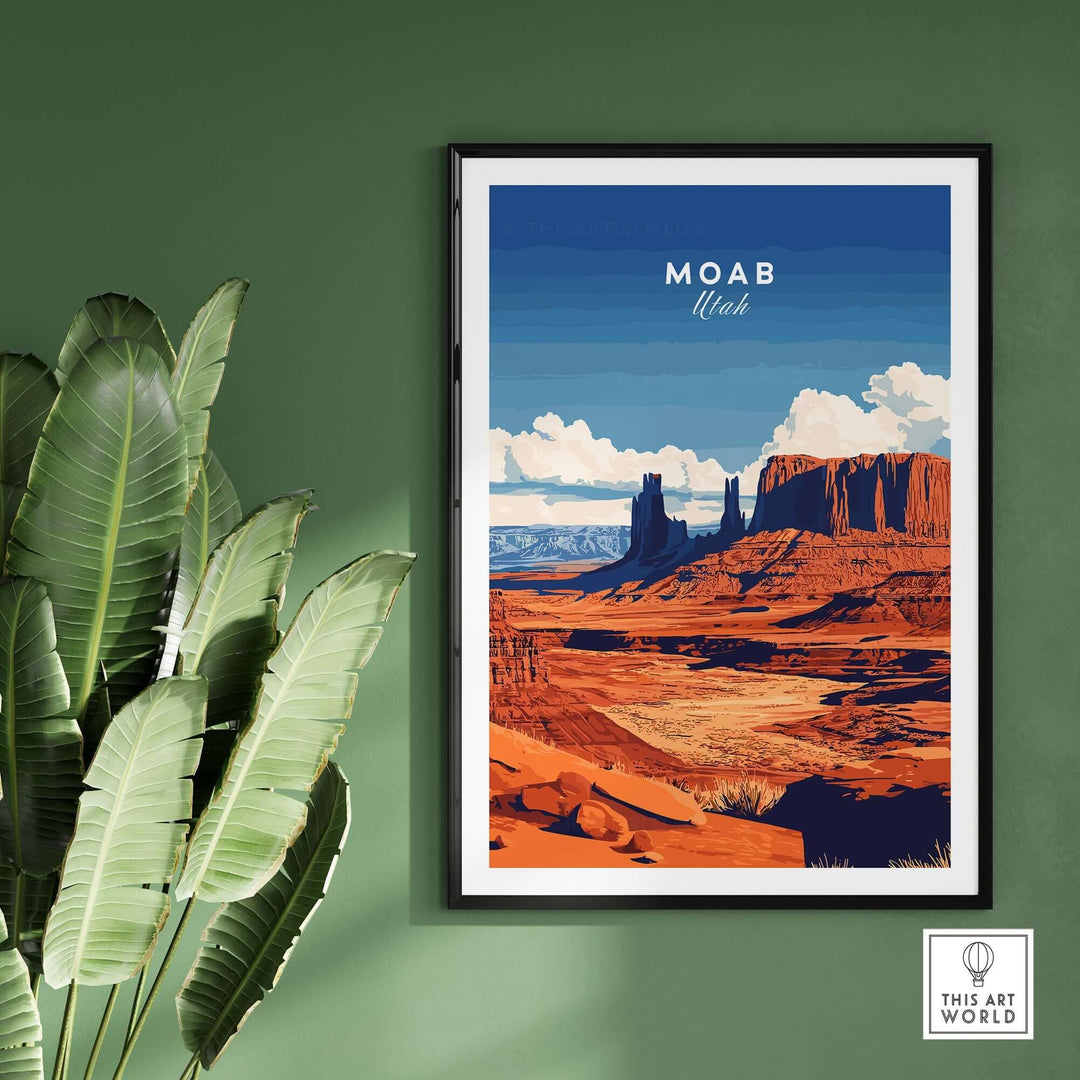 Moab Utah wall art featuring vibrant landscapes and stunning colors, perfect for nature lovers and home decor.