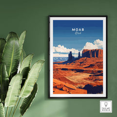 Moab Utah Wall Art featuring vibrant landscape of Moab with stunning colors and textures.