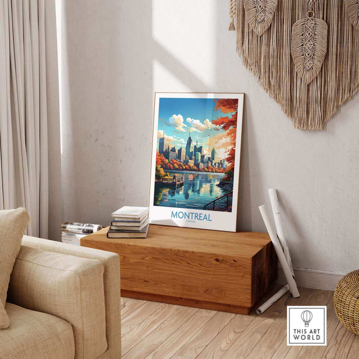Montreal Travel Poster - Customizable Cityscape Wall Art Print, Perfect for Home Decor & Housewarming Gift