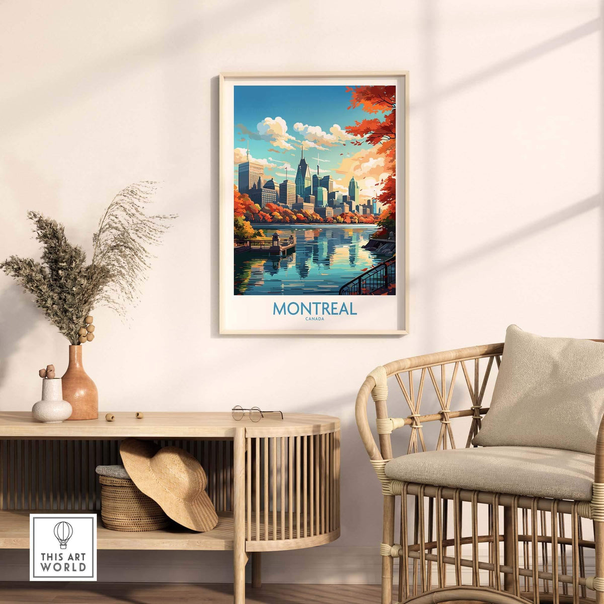 Montreal Travel Poster - Customizable Cityscape Wall Art Print, Perfect for Home Decor & Housewarming Gift