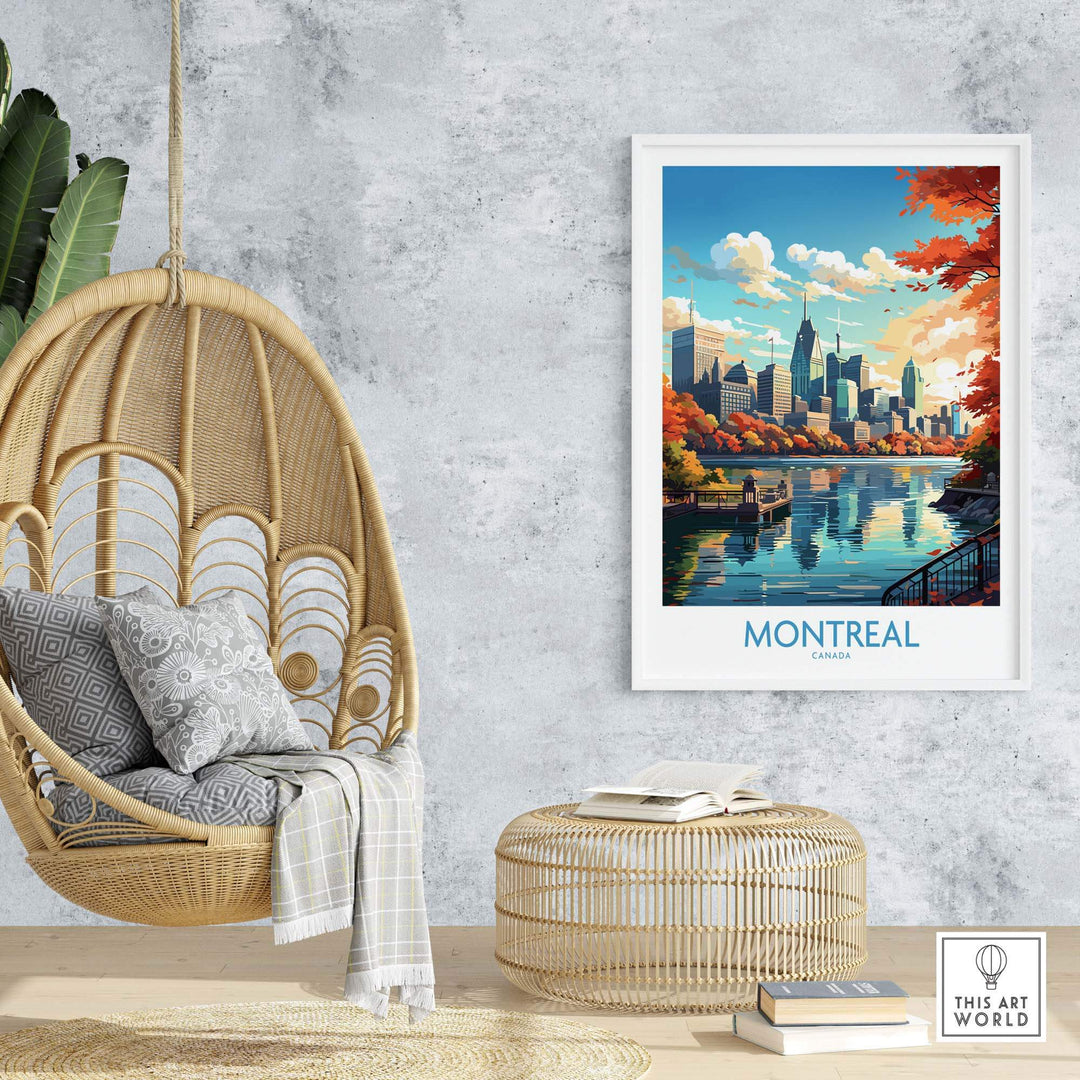 Montreal Travel Poster - Customizable Cityscape Wall Art Print, Perfect for Home Decor & Housewarming Gift
