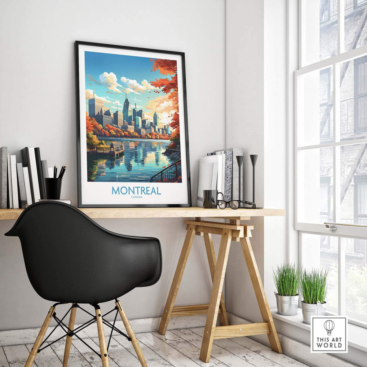 Montreal Travel Poster - Customizable Cityscape Wall Art Print, Perfect for Home Decor & Housewarming Gift