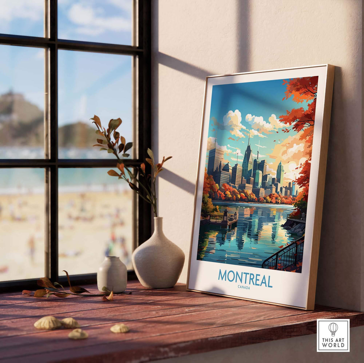 Montreal Travel Poster - Customizable Cityscape Wall Art Print, Perfect for Home Decor & Housewarming Gift