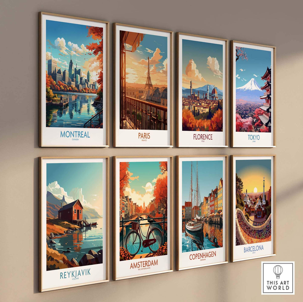 Montreal Travel Poster - Customizable Cityscape Wall Art Print, Perfect for Home Decor & Housewarming Gift