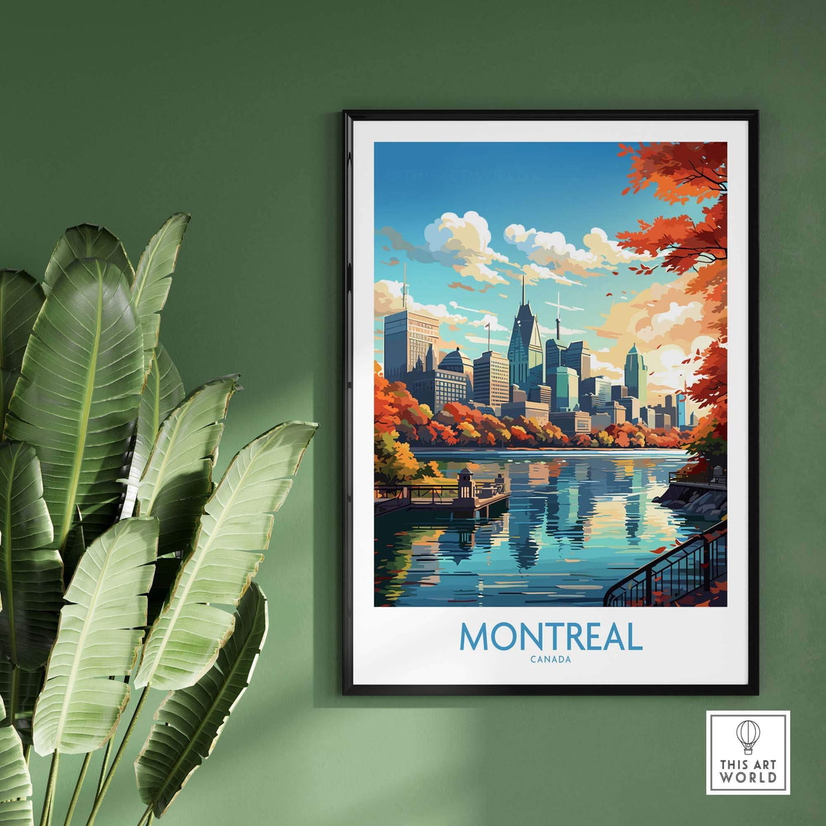 Montreal Travel Poster - Customizable Cityscape Wall Art Print, Perfect for Home Decor & Housewarming Gift