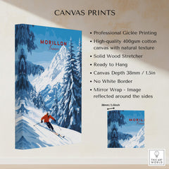 Morillon Ski Wall Art featuring vibrant colors and details, perfect for ski enthusiasts and home decor.