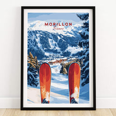 Ski Print Morillon France showcasing the stunning landscape and skis in the French Alps.