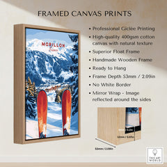 Ski Print Morillon France framed canvas print showcasing breathtaking French Alps landscape.