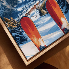 Ski Print Morillon France featuring skis in the stunning landscape of the French Alps.