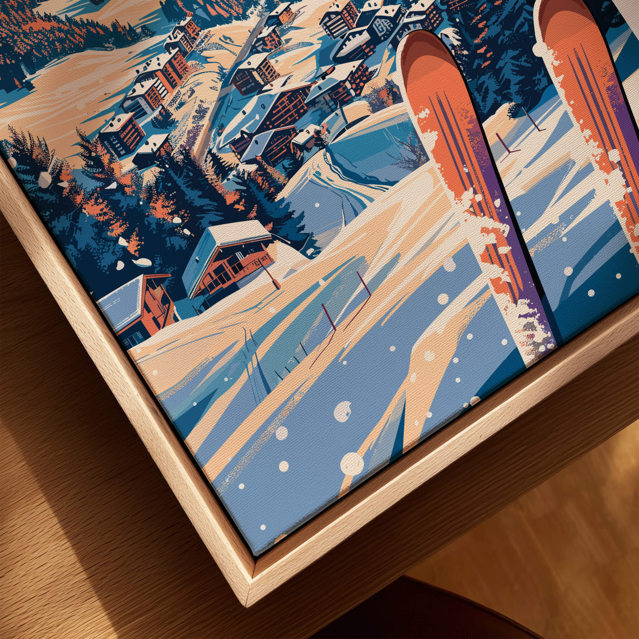 Morzine Wall Art Print - Ski Poster, vibrant colors and captivating design showcasing snowy slopes and winter scenery.