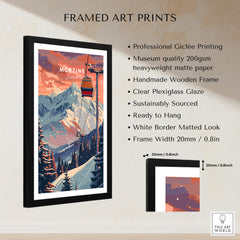 Morzine Art Print - Ski Poster framed art print showcasing professional giclée printing and a vibrant ski scene.