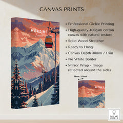 Morzine Art Print - Ski Poster showcasing a stunning mountain landscape with a ski lift.
