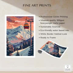 Morzine Art Print - Ski Poster showcasing vibrant ski slopes and mountains, ideal for home or office decor.