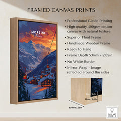 Morzine Print France - Ski Poster featuring framed canvas art of the French Alps, ready to hang and beautifully printed.
